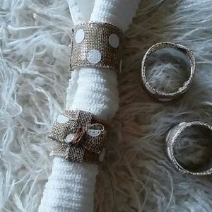 Handmade Polka Dots with Bow Napkin Rings